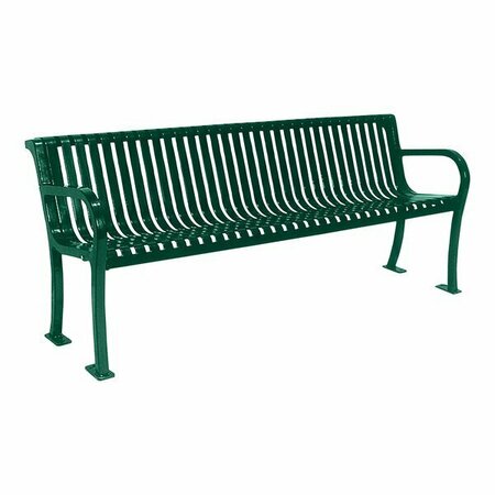 ULTRA SITE Lexington 8' Green Slat Bench with Backrest 99'' x 26 7/8'' x 35 1/2'' 38A954S8GN